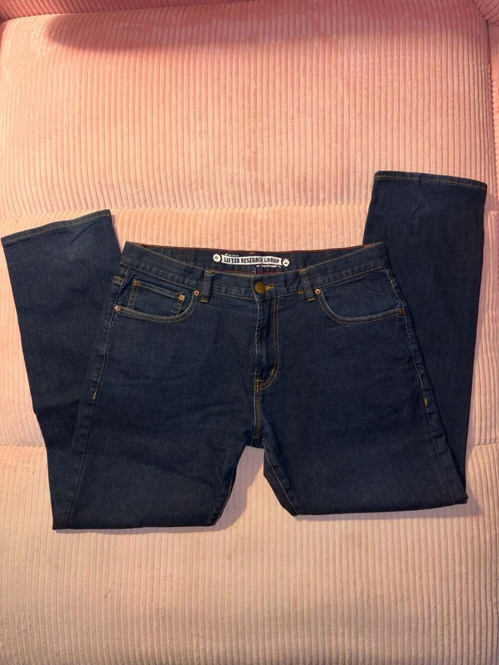 LRG Lifted Research Group True Straight Denim Jeans Dark Wash Size 38